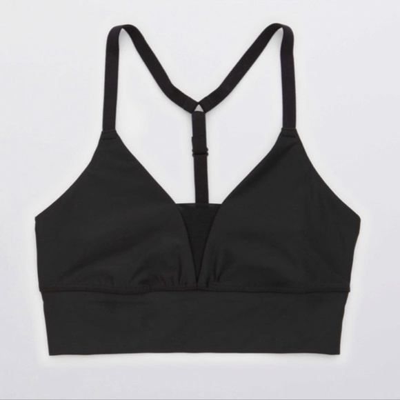 NEW Aerie Offline Shine Racerback Sports Bra Black Small - Picture 1 of 15